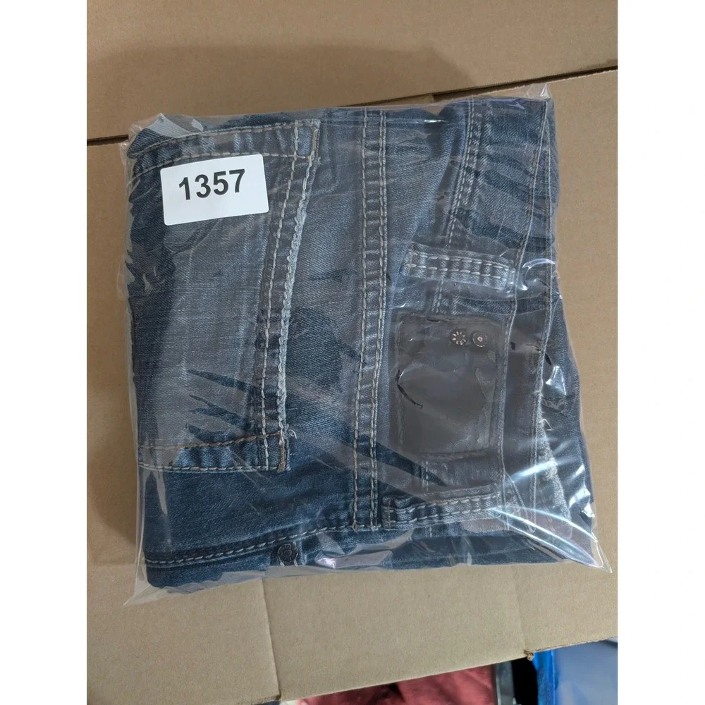 Silver Jeans Zac Jeans Mens 40x32 Blue Relaxed Straight Medium Wash Thick Stitch